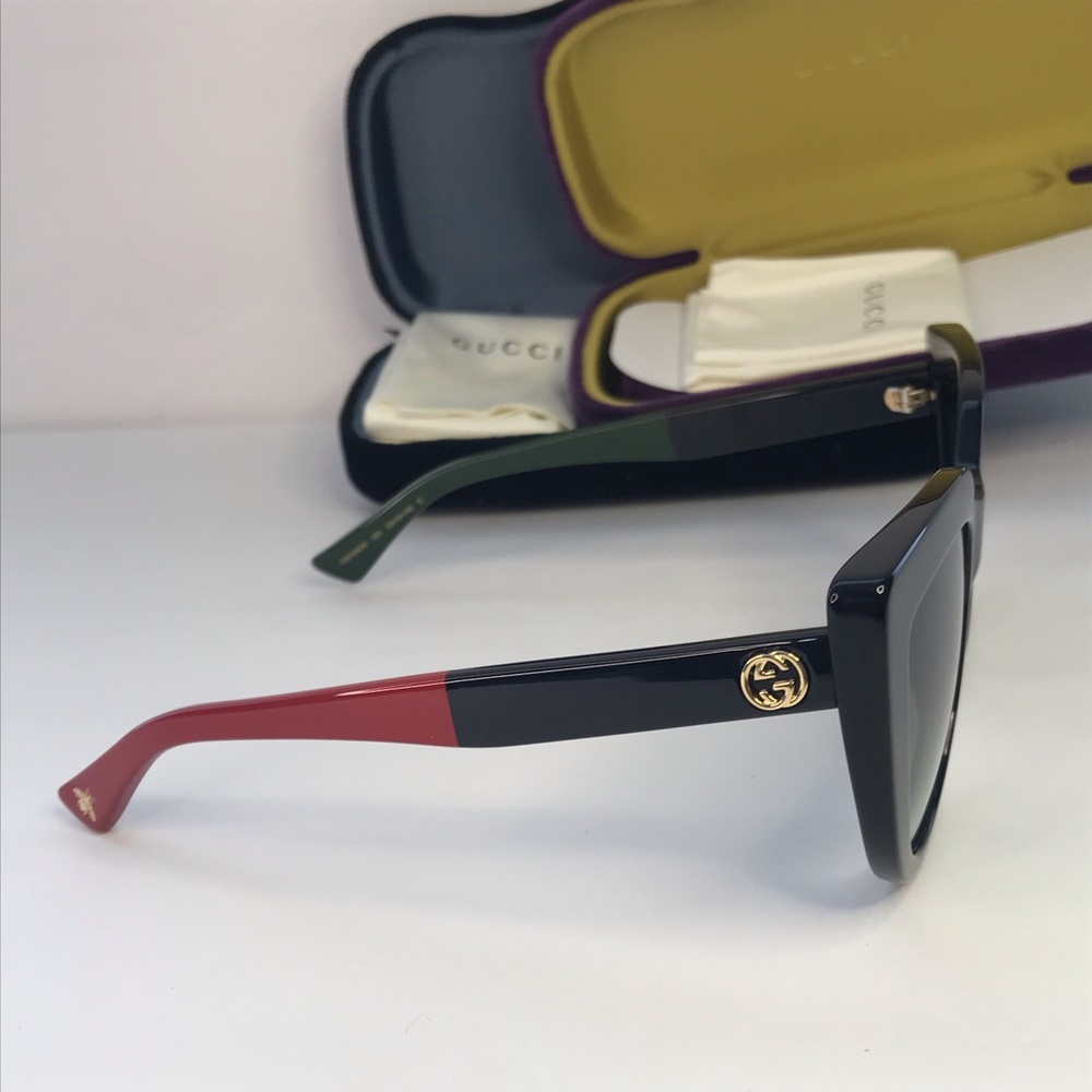 💯- New Authentic GUCCI  Cat Eye Sunglasses GG0164S Black - Picture 4 of 11